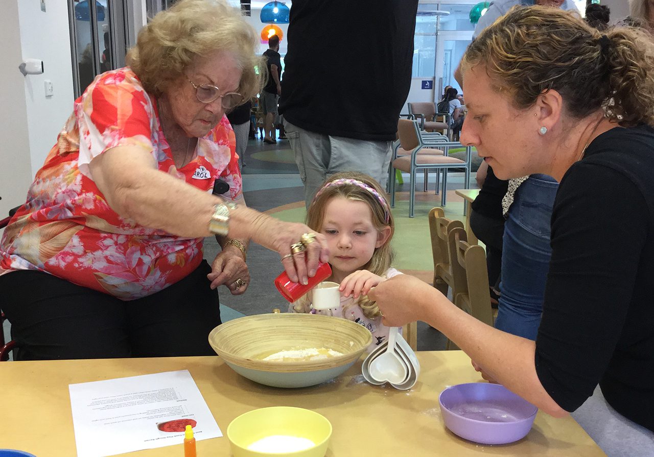 Three generations working together